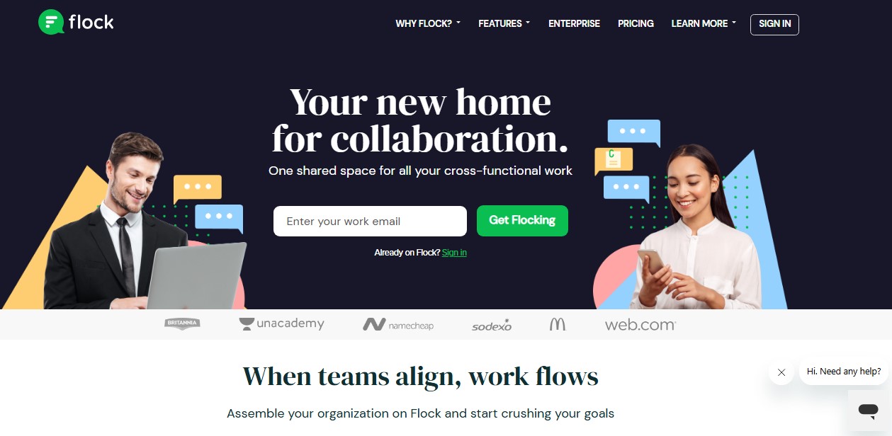 Flock Home Page Image