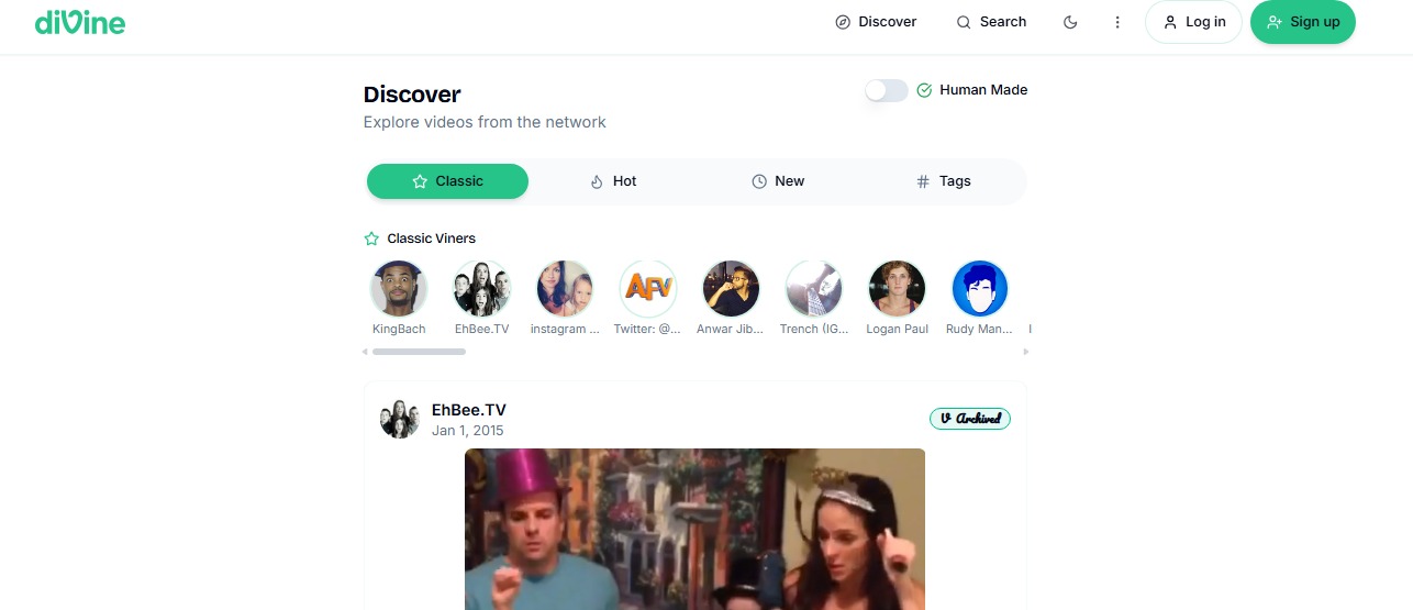 Divine home page image