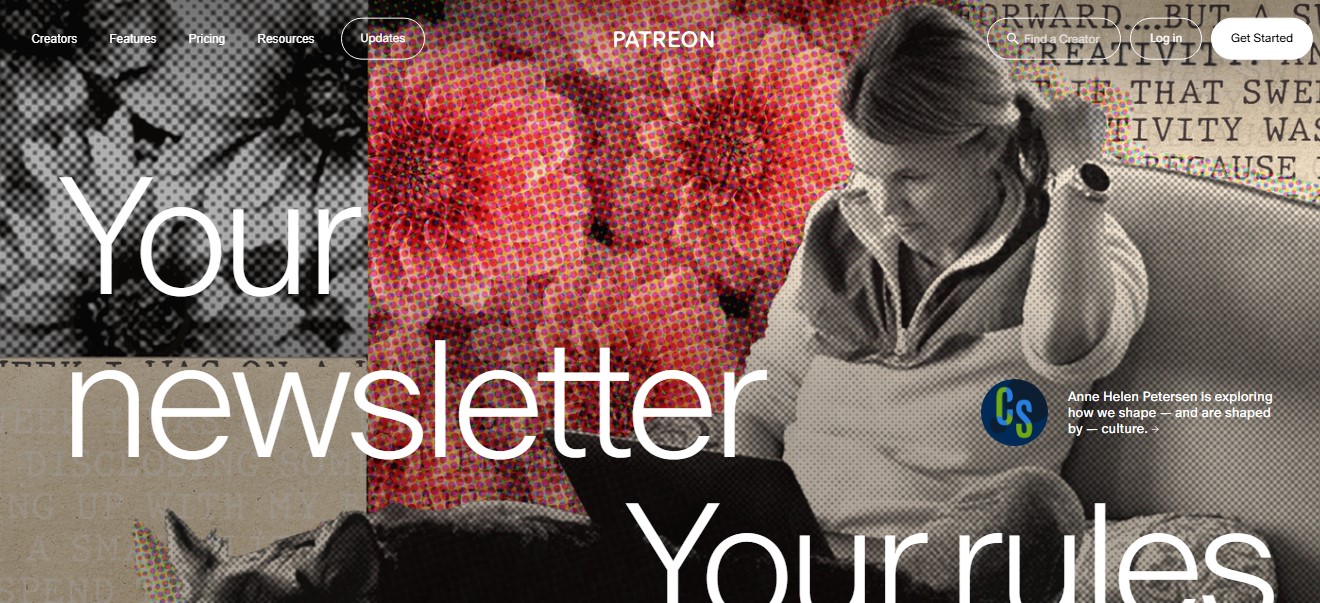 Patreon Home page image